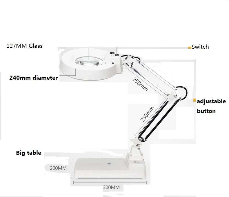 Настольный стол 30 светодиодный светильник 10X 20X увеличительное стекло лупа для чтения ремонт и осмотр