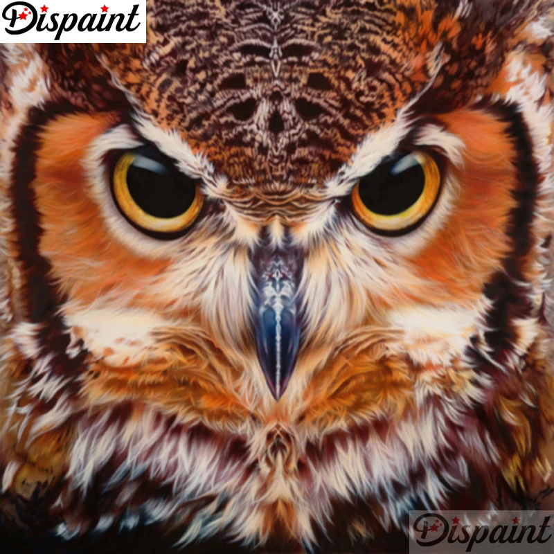 

Dispaint Full Square/Round Drill 5D DIY Diamond Painting "Animal owl" Embroidery Cross Stitch 3D Home Decor A11310