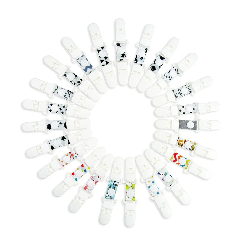 

23 Color Newborn Baby Pacifier Clip Infant Dummy Nipple Soother Handkerchief Holder Toddler Cartoon Double-headed Anti-drop Tool