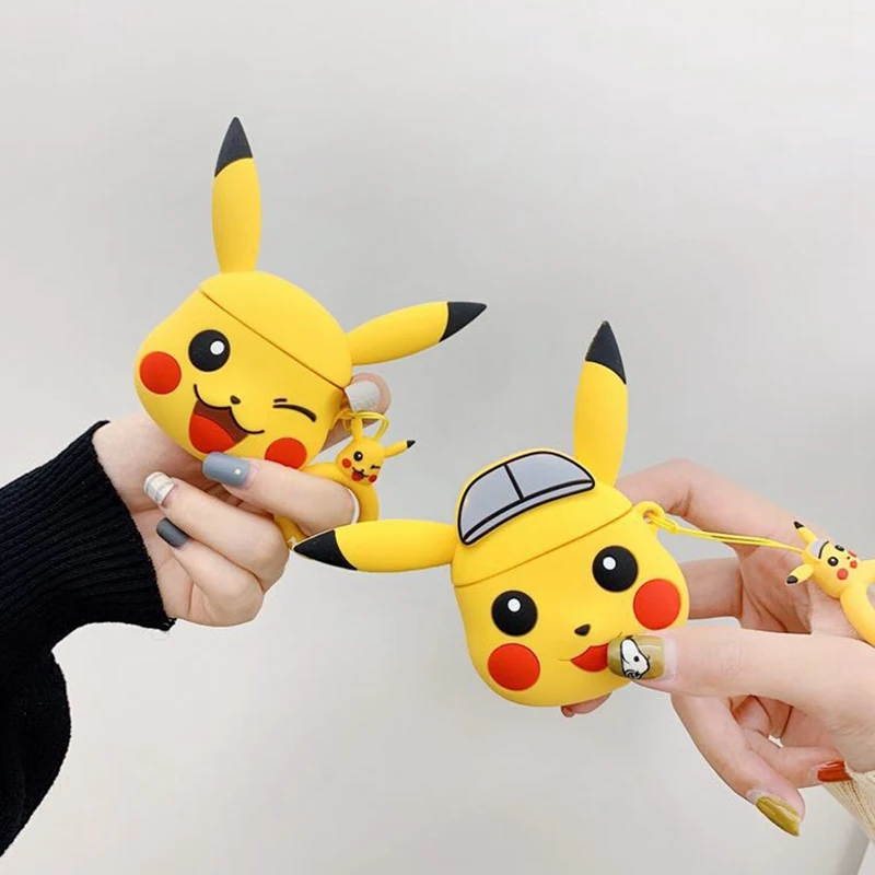 Pokemon Pikachu беспроводные bluetooth наушники чехол для Apple AirPods силиконовые наушники Чехлы для Airpods2 защитный чехол