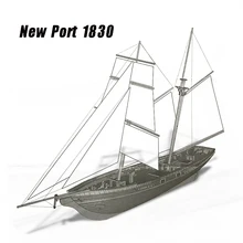 1830 New Port Wooden Assembled Western Classic Sailing Ship 1 70 Baltimore Schooner Assembly Ship Model