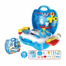 12 видов Классические игрушки для ролевых игр Детские игрушки для имитаций врача посуда туалетный кассовый аппарат чемодан Комплект детских игрушек