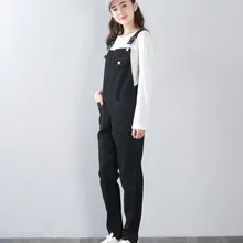 Весна, модные женские джинсовые комбинезоны с регулируемыми лямками, элегантные свободные штаны-шаровары с карманами, повседневные джинсы размера плюс