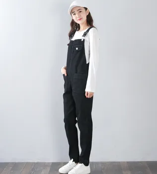 

Spring 2019 Fashion Adjustable Straps Women Denim Overalls Elegant Pockets Loose Harem Pants Plus Size Casual Jeans