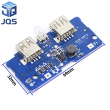 18650 Dual Micro USB 3.7V to 5V 2A Boost Mobile Power Bank DIY 18650 Lithium Battery Charger PCB Board Step Up Module With Led