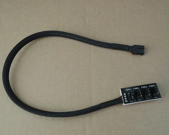 

10pcs/lot PC Cooler Cooling Fan Power Cable 1 Female to 4 Male 4Pin Socket 4-Port Fan Hub Splitter cable for Multi Way PWM Fan