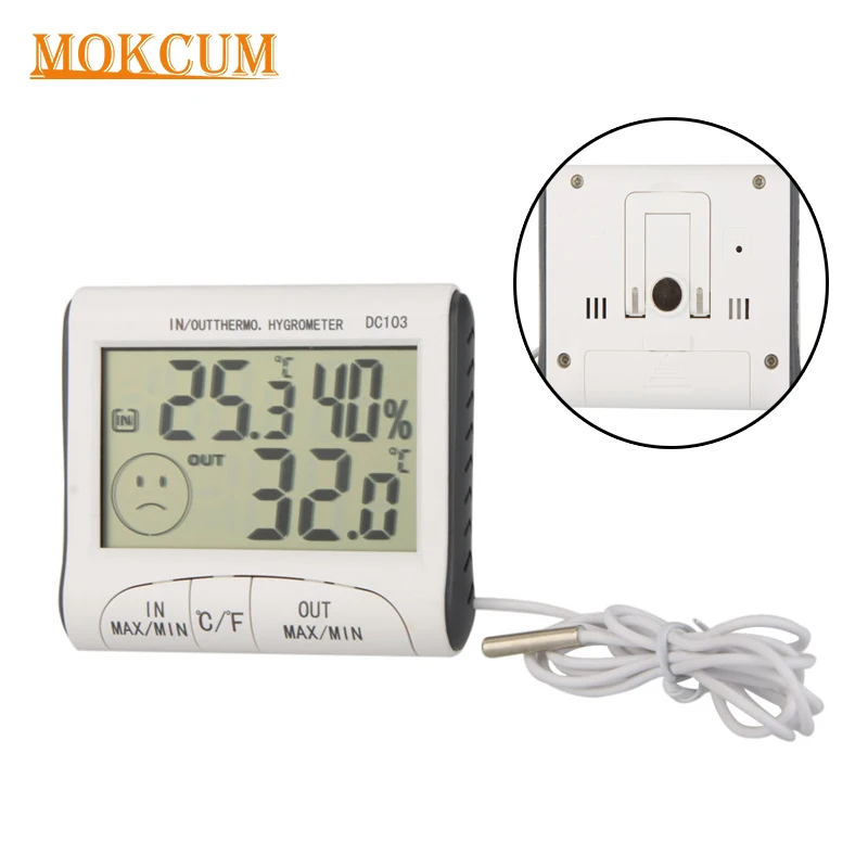 

Weather Station Indoor Outdoor Thermometer Temperature Humidity Meter LCD Digital Household Termometro Hygrometer Alarm