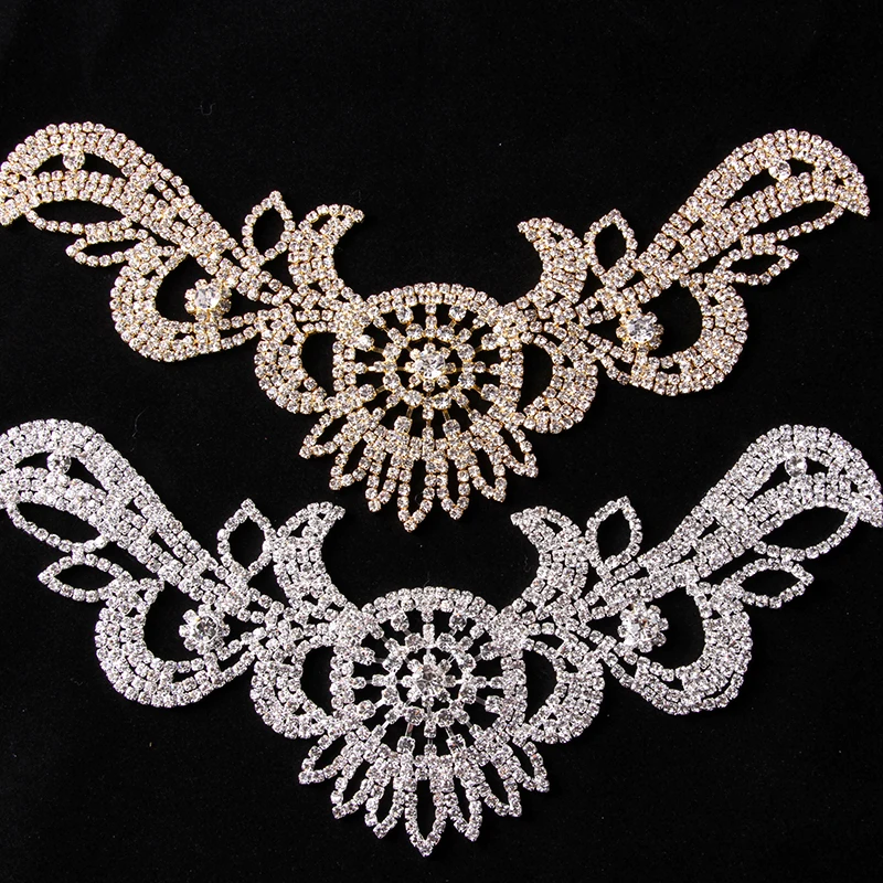 Аппликация Стразы с кристаллами для свадебных платьев 39 8 см * 12 см|rhinestone applique|crystal