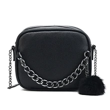 Small Designer Chain Women Bag Women Leather Handbag Women Messenger Bags PU Shoulder Crossbody Bag with Plush Ball Toy Bolsa