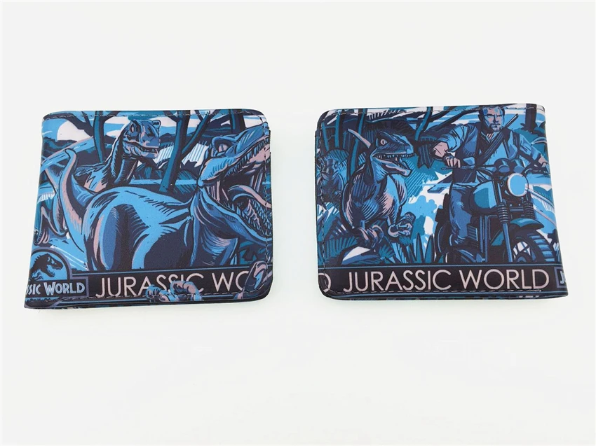 Дизайн мультфильм мир Юрского периода двойной складной бумажник PU короткий кошелек для женщин и мужчин ID карты Кошелек Детский кошелек подарок