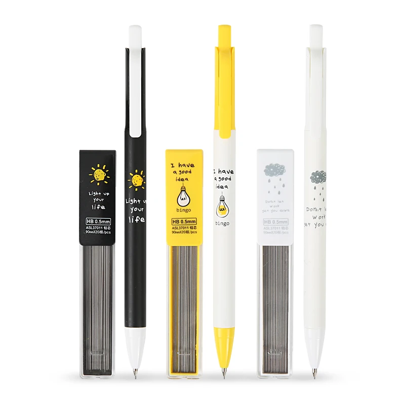 9PCS mechanical pencil + 3 boxes refill Chenguang stationery 0.5mm