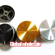 50 шт. алюминиевые монтажные отверстия 6 мм ручка потенциометра переключатель/регулятор Громкости Крышка 30*17 мм черный и серебристый и золотой