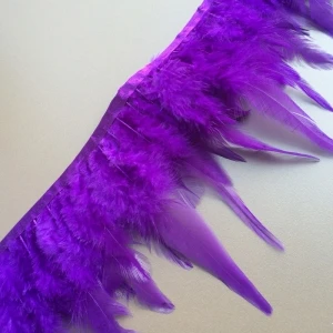 Центральные, Свадебные украшения 10 м/лот натуральный петух Hackle Перья отделкой окрашенная Куриные перья окантовка - Цвет: purple