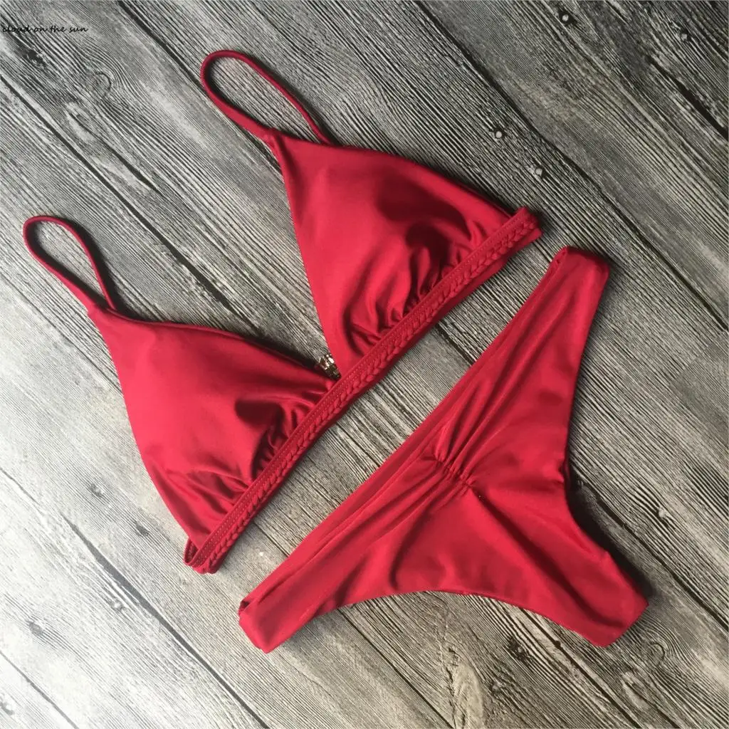 Bikinis 2017 Bikini Women Swimsuits Brazilian Push Up Bikini Set Red ...