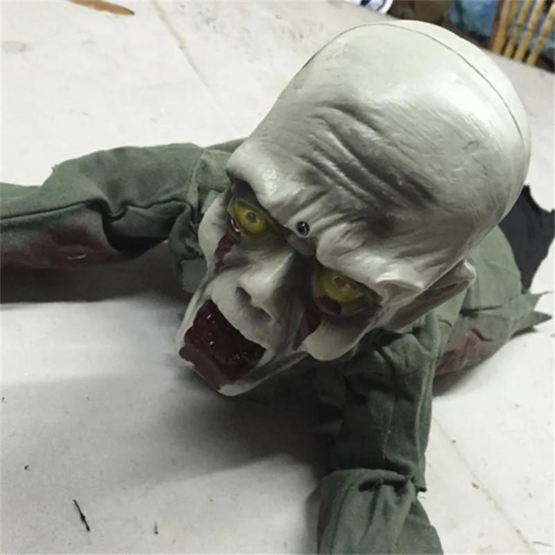 Хэллоуин страшная кукла ползающая лысая голова реквизит с призраками Ужас Череп Скелет пластиковая фигурка призрака домашний бар украшение для клубной вечеринки