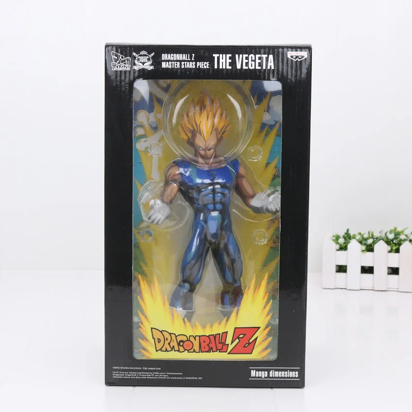 26 см Dragon ball Z фигурка MSP Master Stars Piece Vegeta Trunks vegetto Сон Гоку черный шоколад ГОКу ПВХ фигурка игрушка - Цвет: Vegeta with box