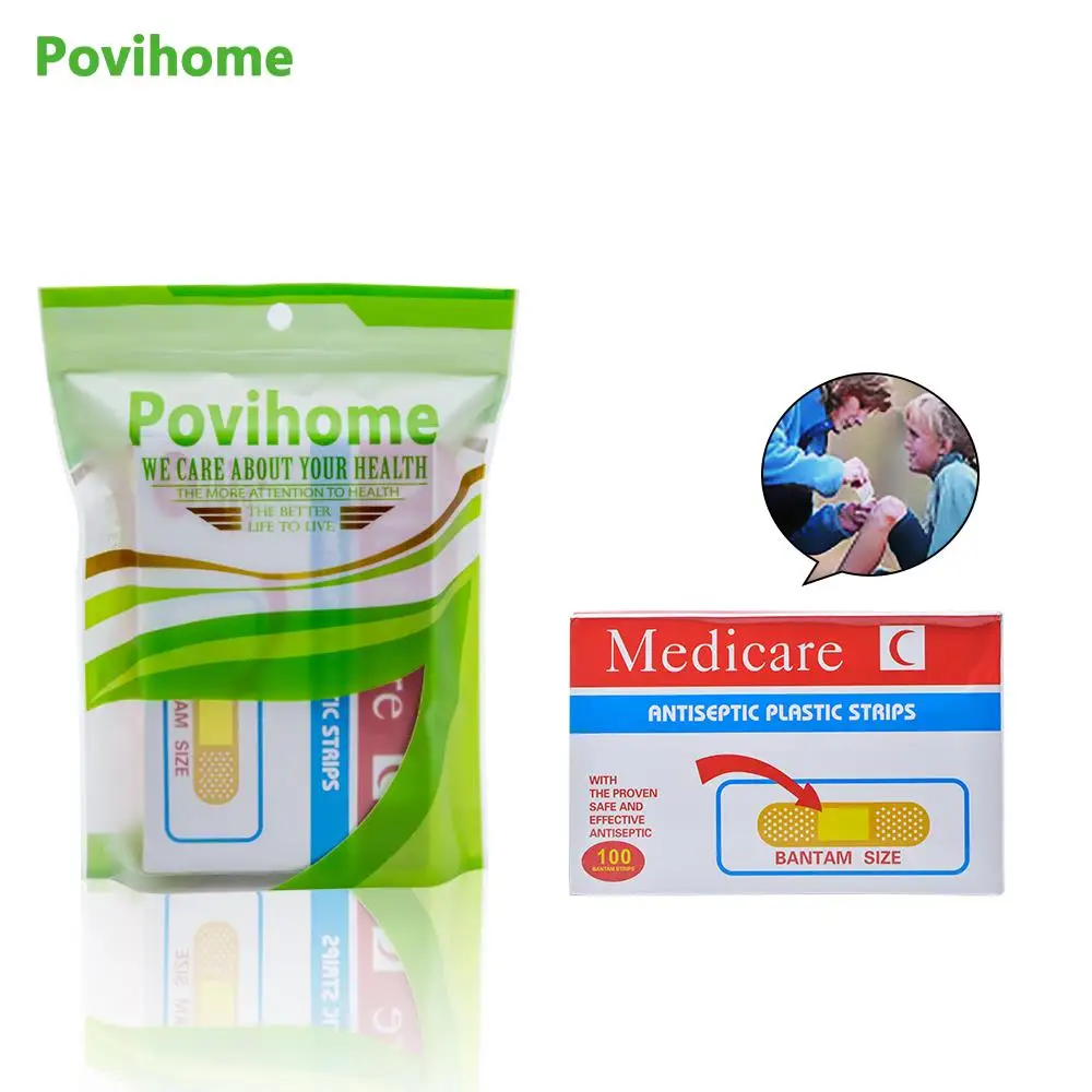 

100Pcs Medical Anti-bacteria Curative Wound Adhesive Paste Band Aid Bandage Sitcker For First Aid Kit Emergnecy Z13701