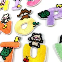 Buy 1PCS Cute English Letters Alphabet Embroidered Patches Cartoon Applique Iron on Patches Online - Image 2