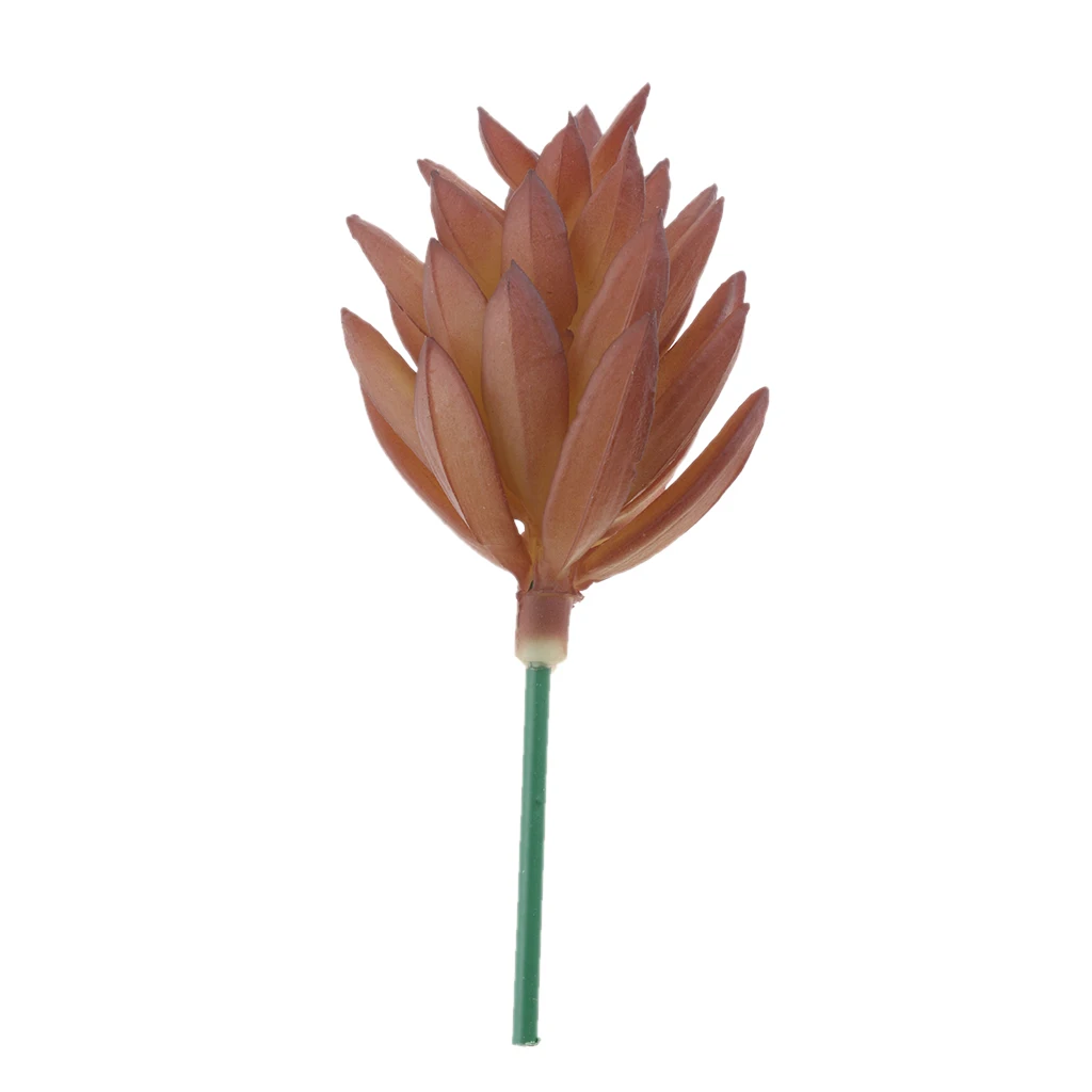 Phenovo Pair Artificial Succulents Real Touch Faux Flower Foliage Cactus Home Garden Outdoor Decorative Plant