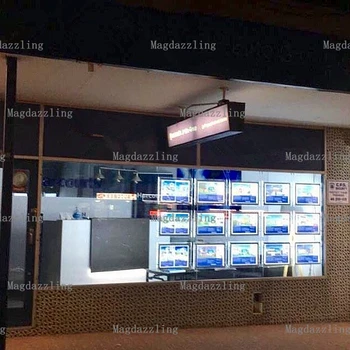 

A3 Landscape Single Sided Real estate agent led window display light pocket,led hanging display for Realtors,Real Estate Agency