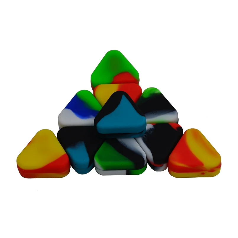 

10pcs Triangle Lego Wax Silicone butane Oil Container or silicone wax concentrate jar-Bho Non Stick Slick oil Trigon Dab wax jar
