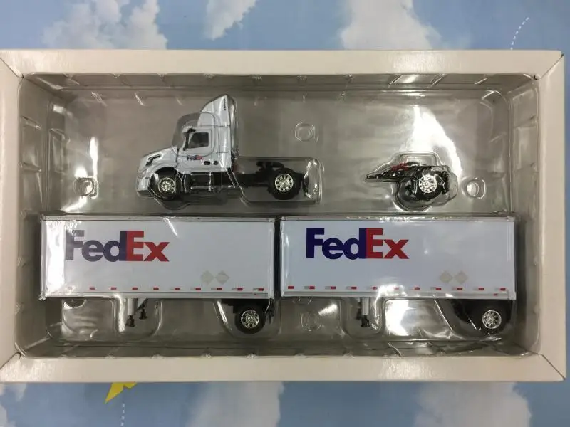 1: 64 металлическая модель эвакуатора сплав FedEx грузовик FedEx Контейнер Сплав автомобиль салон девушка Тип