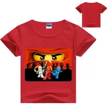 Коллекция года, Ninjago, хлопковые футболки с короткими рукавами и круглым вырезом, с мультяшным рисунком Одежда для маленьких мальчиков и девочек летняя футболка детские топы, футболки