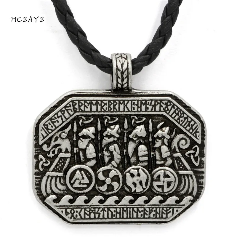 MCSAYS Norse Viking Jewelry Vintage Pirate Warriors Amulet Odin Pendant