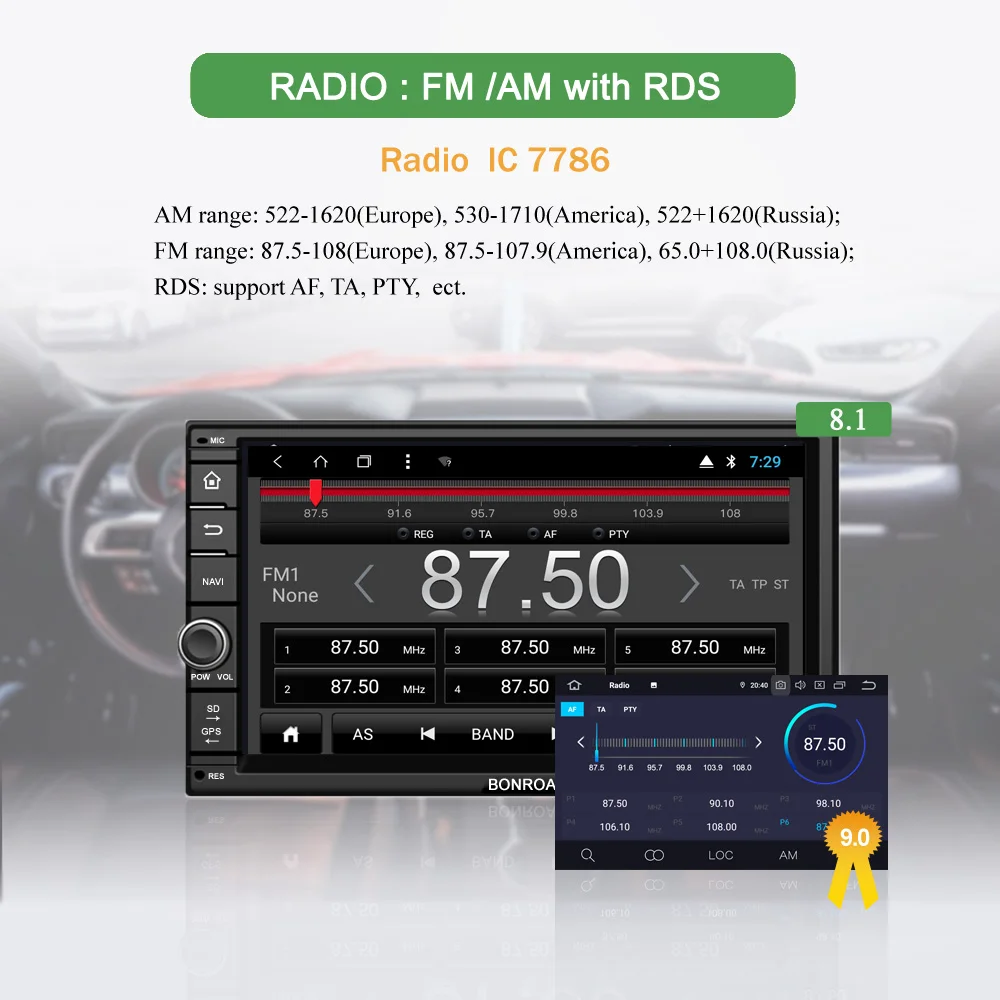 Discount Bonroad7"2Din Octa Core Android 8.1. Car Multimedia Player With DSP For Nissan GPS Navigation Radio Stereo Audio Player(No DVD) 4
