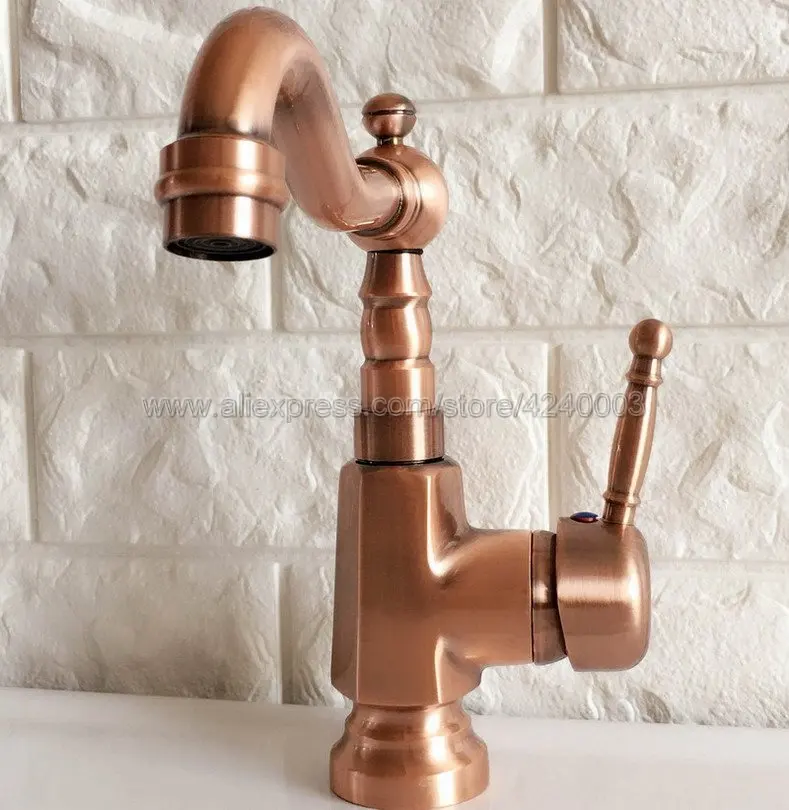 العتيقة النحاس الأحمر سطح جبل صنبور الحمام الغرور المصارف خلاط صنبور الباردة والساخنة مياه الحنفية Knf395