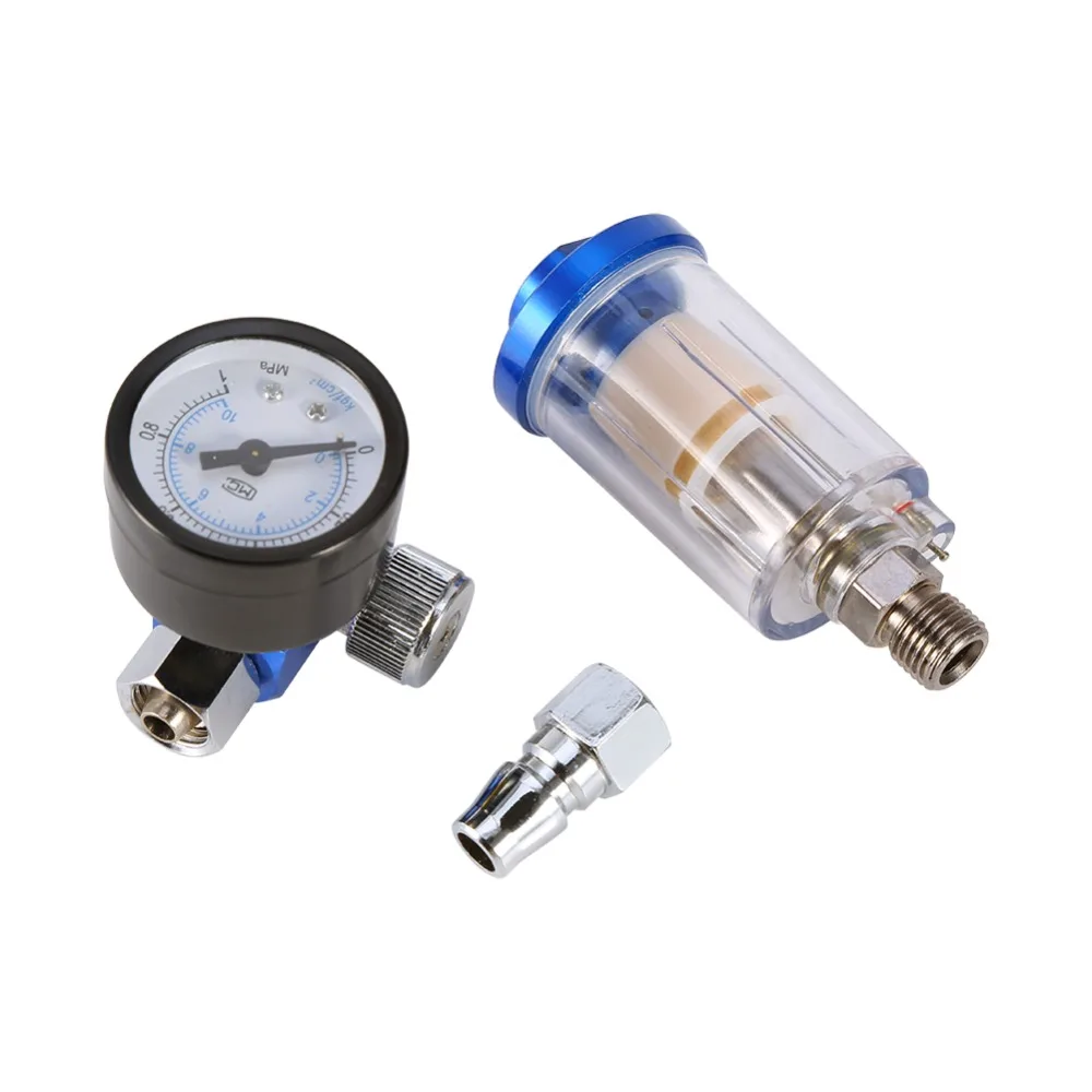 

Car Spray Pneumatic Gun Air Regulator Gauge+ In-line oil Water Trap Filter Separator Universal Car Accessories Car Tools