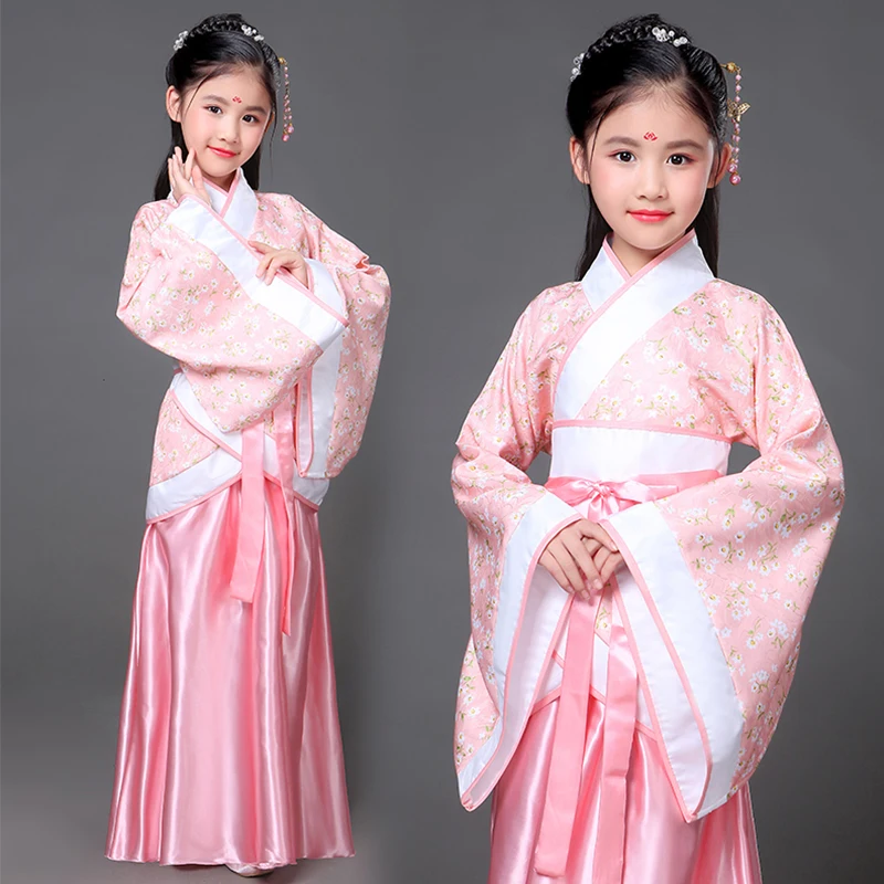 

Kids Dresses for Girls Princess Dance Costumes Chinese Style Children Clothing Traditional Hanfu Tang Dynasty Girl Party Dress