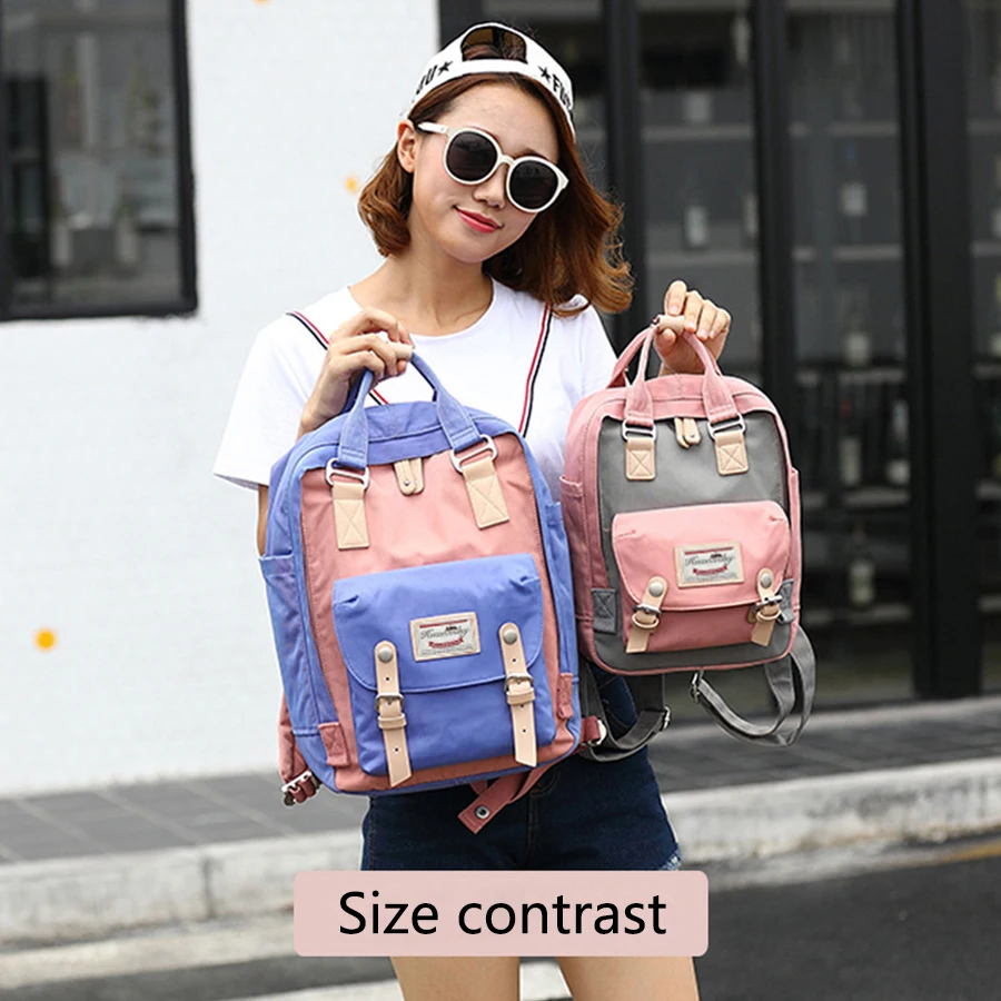 DUSUN Patchwork Preppy Mochila de gran capacidad bolsas para la escuela de los adolescentes Oxford bolsas de viaje portátil Mochila