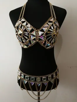 

New Fashion Style WRB1061 Women Gold Alloy Chains Acrylic Beads Bondage Beach Neck Chain Choker Necklace Jewelry Accessories