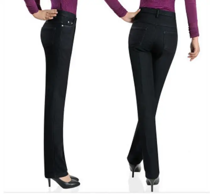 Теплые джинсы для женщин, утепленные брюки, зимние джинсы, женские прямые модные с высокой талией, женские джинсы из денима, брюки размера плюс 9xl