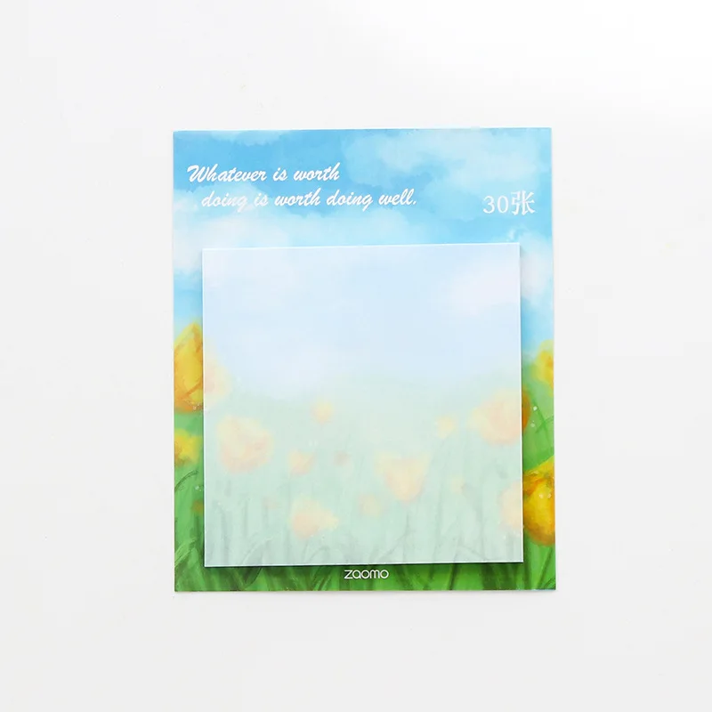 Расписной маслом блокнот для заметок пейзаж липкий стикер для заметок бумажный кавайный блокнот канцелярские принадлежности для офиса и школы - Цвет: HUADUO
