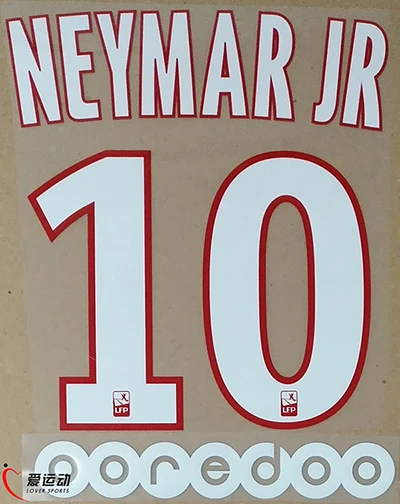 PSG домашний NEYMAR JR#10 набор+ Ligue 1 патч+ OOREDOO NEYMAR JR#10 nameset - Цвет: NEYMAR JR and OOREDO