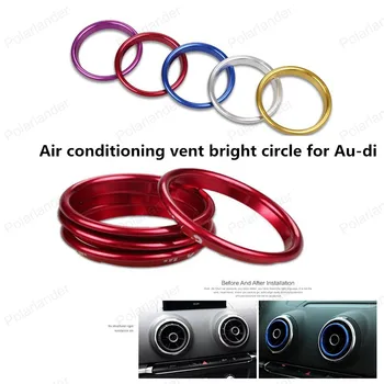 

4 Pcs/Set Car Styling Air Conditioning Outlet Vent Outside Circle Trim For Au-di A3,free shipping