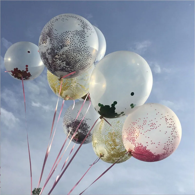 Clear Confetti Filled Balloons Baby Shower Birthday Party Wedding Xmas Decor
