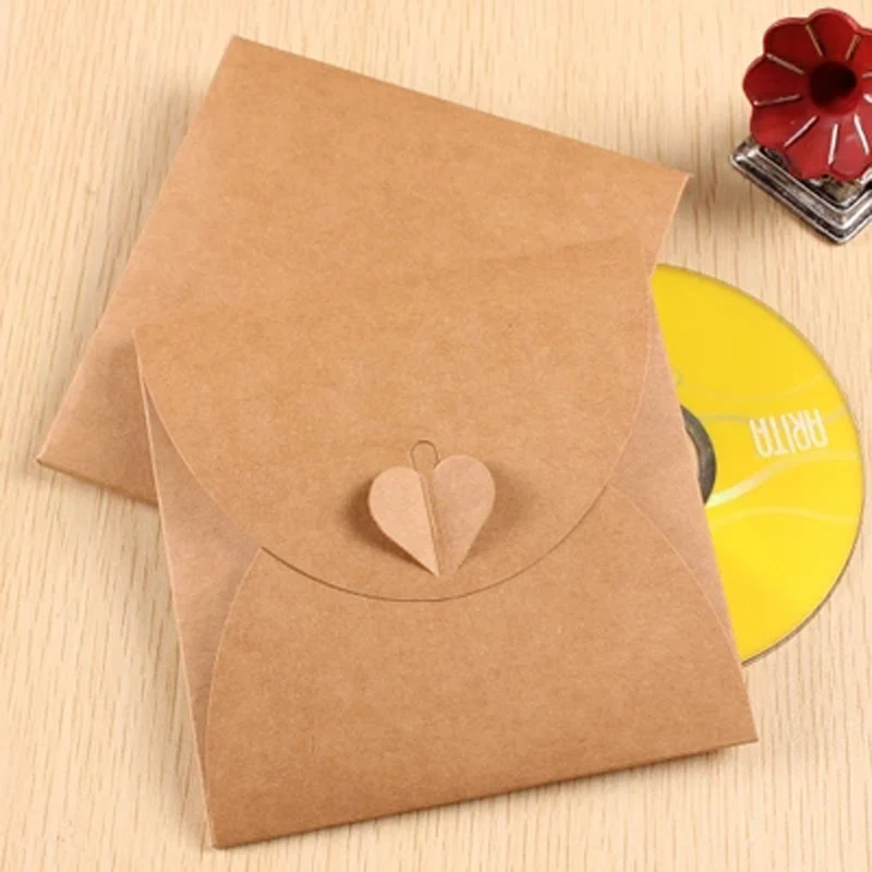 

10pcs/lot Discs CD Bag Wedding Creative Kraft Paper CD Packaging Paper Bag Photographic Cover DVD Bag