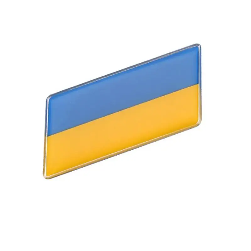 

Ukraine National Flag Aluminum Alloy Rectangle Styling Car Stickers Automobile Motorcycle Accessories