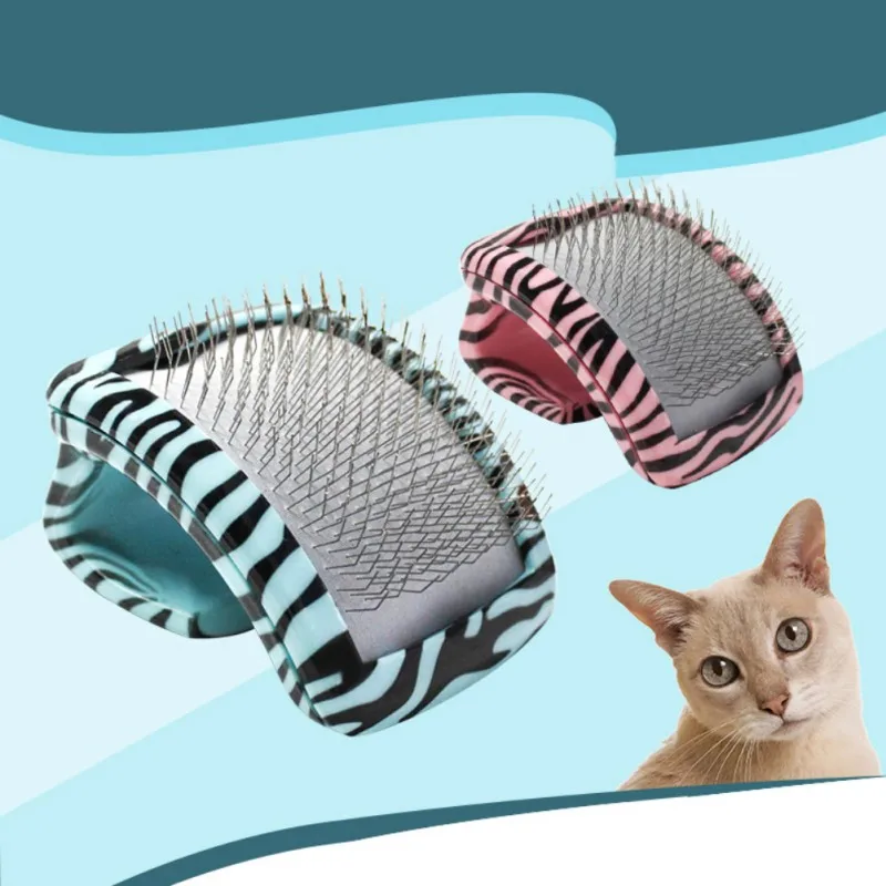Pet Dogs Cats Grooming Combs Self Cleaning Steel Pin Brush ...