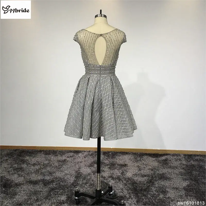 Party Dresses Cocktail Dresses Skirt Grey Knee-Length Scoop Neck A-Line