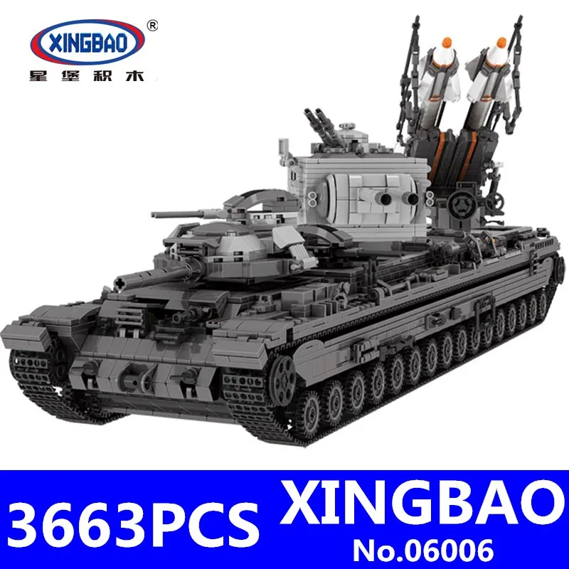 

KV-2 Tank Set XingBao 06006 3663Pcs Creative MOC Military Series Children Educational Building Blocks Bricks Toys for Children