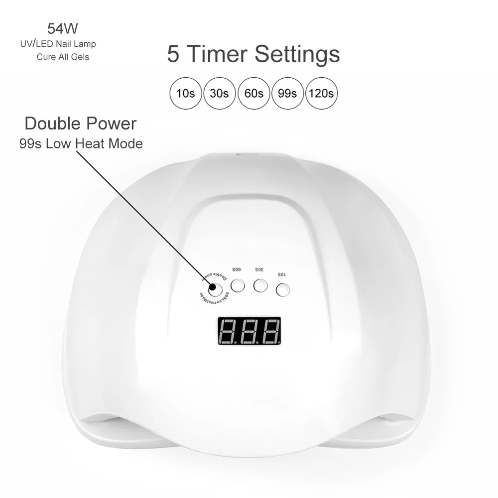 

54W Nail Dryer UV LED Nail Lamp For Manicure LCD Display Lamp for Curing Gel Polish Auto Sensing Manicure Machine Nail Art Tool