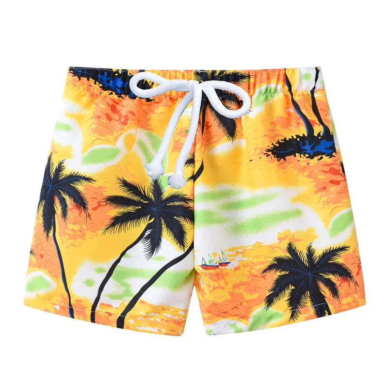 Новые детские пляжные брюки летние мальчики шорты с напечатанными мультяшками детские модные повседневные шорты купальник пляжные шорты