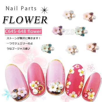 

10pcs/lot Nail Art Elegant Crystal Bride Wedding flower Pattern Party Decoration