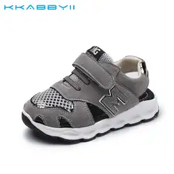Kkabbyii мода лето детские сандалии для мальчиков и девочек спортивная обувь сетка сандалии дети вырезами Повседневная обувь Размеры 21 -30