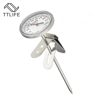 

TTLIFE Stainless Steel Probe Thermometer for Frothing Milk Coffee Tea Drinking Oven Cooking BBQ Kitchen Thermometer Cooking Tool
