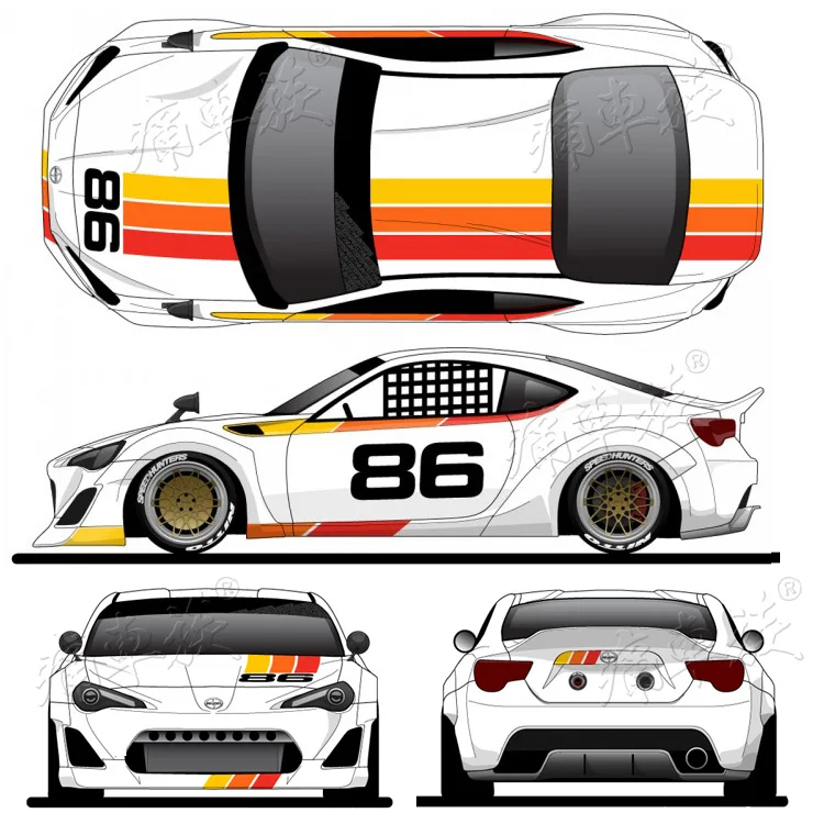 Украшение для гоночного автомобиля модифицированный стикер кузова Toyota GT86 Subaru BRZ
